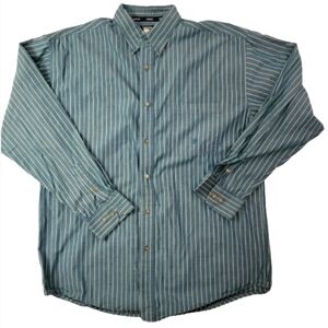 TWENTY X WRANGLER mens Striped Teal Button down dress shirt Sz XL